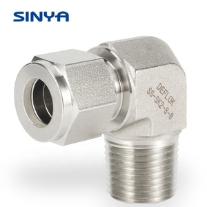 3/8 "OD x 3/8" Nam NPT 316 thép không gỉ nam khuỷu tay nối ống fittingstwin ferrule nén 90 NPT Adapter nhà sản xuất - Product Image 4