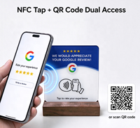 Xansee Carte de commentaires Google 2-en-1 avec NFC et code QR, panneau de rétroaction sans contact, étanche IP66 pour bureaux d'accueil/tables d'entreprise