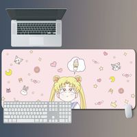 Tapis de souris en caoutchouc personnalisé avec dessin animé, surdimensionné, pour bureau, pour ordinateur portable