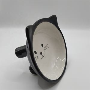 Cuencos de cerámica con cara de gato personalizados para mascotas, alimentación elevada para gatos con soporte, cuencos pequeños para gatos y perros - Product Image 6