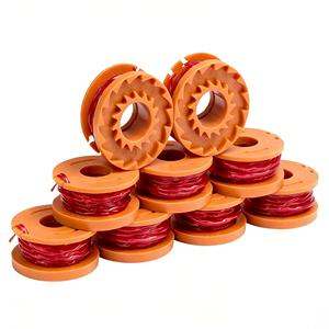 WA0010 WA0004 Lot de 9 bobines de rechange pour coupe-bordures, fil nylon 1,6 mm 10FT/3,05M pour tondeuse Worx WG151 WG163 WG170 - Product Image 1