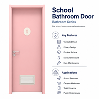 Porte de toilettes publiques pour écoles, porte intérieure personnalisée avec persiennes et quincaillerie