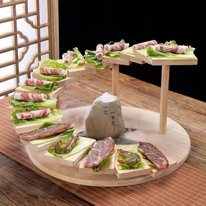 Vaisselle japonaise créative en bois échelle <span class=keywords><strong>barbecue</strong></span> plateau pour fête pour Sashimi sushi assiette et hot pot de service - Product Image 2