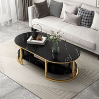 Table basse moderne en bois peint noir pour salon