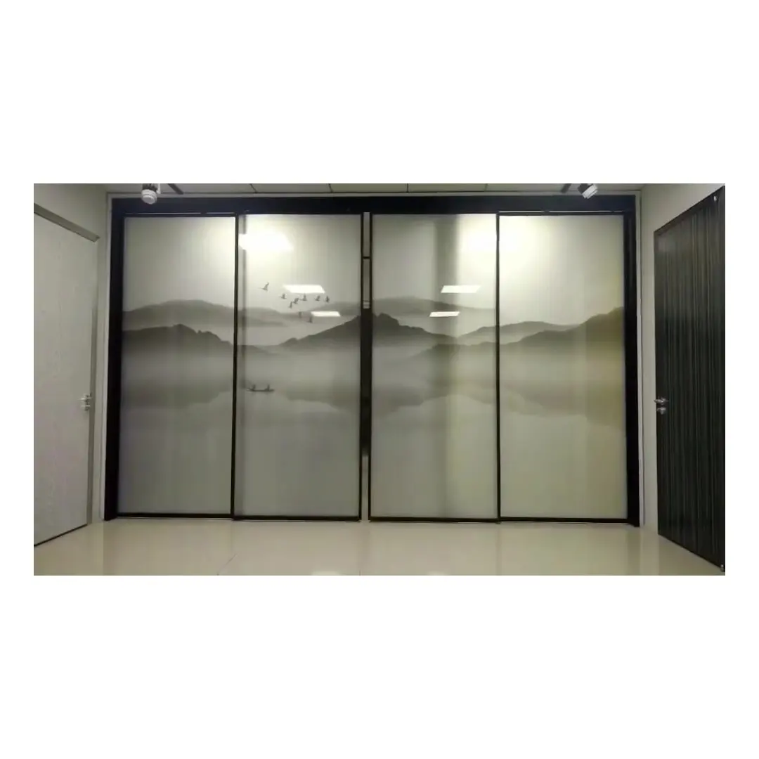 Высококачественные двустворчатые двери для внутреннего дворика, раздвижные стеклянные двери из алюминиевого профиля