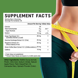 Article populaire : Gummies brûle-graisses pour femmes avec thé vert et Garcinia Cambogia, Gummies brûle-graisses au café vert - Product Image 2