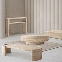 Table basse gigogne de salon moderne et durable, style minimaliste italien, combinaison créative de triangles, décorative