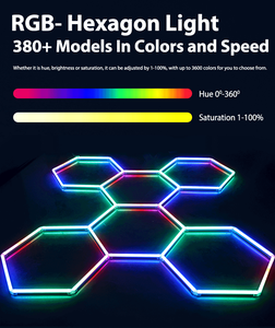 <span class=keywords><strong>Luces</strong></span> LED Hexagonales RGB SUEZ DIY, Clasificación IP54, Material de Aluminio+PC, Luz Nocturna Vibrante con Cambio de Color para <span class=keywords><strong>Taller</strong></span> o Sala de Juegos - Product Image 4