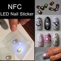 Microchip NFC pour ongles, puce RFID pour ongles, autocollant pour ongles avec lumière LED NFC