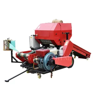 diesel engine driven full-automatic home mini round hay baler