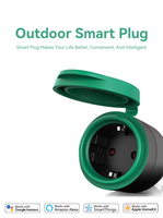Wifi enchufe exterior Enchufe europeo impermeable 16A enchufe inteligente inalámbrico con medida de consumo de energía para Alexa Google