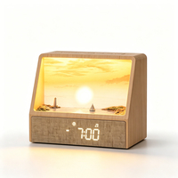 Réveil Lumineux LED 3D Effet Lever de Soleil 10W, Réveil Simulé, Horloge Numérique, Bruit Blanc, Haut-parleur Bluetooth, Prise USB, Chambre à Coucher