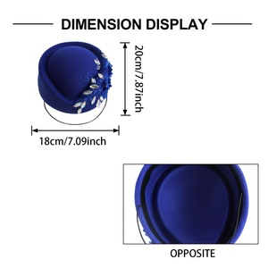 Cappelli da Hostess Vintage Eleganti con <span class=keywords><strong>Diamanti</strong></span> per Donne con Velo da Chiesa e Feltro Morbido Floreale - Product Image 6