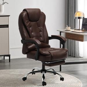 Soft Swivel <strong>Chair</strong> With Footrest Office Furniture Executive Recliner Boss <strong>Chairs</strong> Luxury PU Leather Office <strong>Chair</strong> - Product Image 1