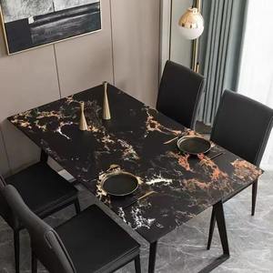 Dalle <span class=keywords><strong>de</strong></span> marbre artificiel Portoro en <span class=keywords><strong>quartz</strong></span> noir <span class=keywords><strong>de</strong></span> luxe, vente en gros d'usine, pour comptoir et dessus <span class=keywords><strong>de</strong></span> lavabo 2700x1800 mm - Product Image 3