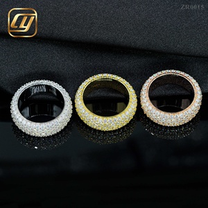 Anillo Ancho de Lujo con Micro Pavé de Diamantes Cultivados en Laboratorio, Plata de Ley 925, 5 Tonos, Apilable, Joyería de Boda para Mujer - Product Image 5