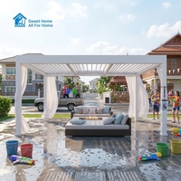 Pergola bioclimatique en aluminium de luxe écologique Sweet Home, toit rétractable motorisé à lames orientables, auvent imperméable pour l'extérieur