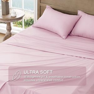 Luxury 300Thread Count Cotton Lyocell Eucalyptus Woven Eco-Friendly Bed Sheets Soft Cooling Summer Modern 4 Pcs <b>Bedding</b> <b>Set</b> Deep - Product Image 3