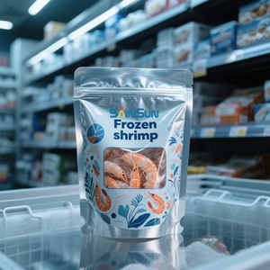Sacs d'emballage personnalisés en plastique à fond plat pour moules, poissons, fruits de mer, aliments congelés - Product Image 4