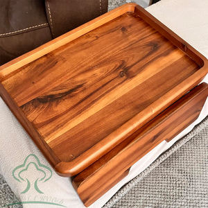 Accoudoir de canapé en bois d'acacia-Clip de <span class=keywords><strong>table</strong></span> de plateau d'acacia-<span class=keywords><strong>Table</strong></span> d'accoudoir de canapé-Tables d'appoint en bois pour manger et boire - Product Image 2