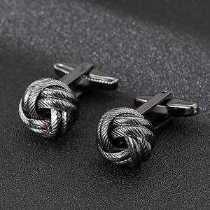 Mancuernillas de esqueleto retorcido con botones coreanos para hombre, botones de camisa de hierro puro para regalo de compromiso, boda o fiesta - Product Image 4