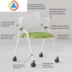 Silla Plegable Ahorradora de Espacio para Oficina, Sala de Reuniones, Capacitación, con Mesa y Tablero de Escritura para Conferencias - Product Image 6