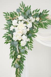 Set 4 pezzi Set di fiori con arco di nozze <span class=keywords><strong>artificiali</strong></span> 2 festoni floreali 2 drappeggi in tessuto per il ricevimento della cerimonia di san valentino - Product Image 2