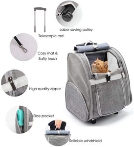 ÉCHANTILLON GRATUIT <span class=keywords><strong>Sac</strong></span> à <span class=keywords><strong>dos</strong></span> de transport <span class=keywords><strong>pour</strong></span> animaux de compagnie avec roulettes <span class=keywords><strong>Sac</strong></span> de voyage <span class=keywords><strong>pour</strong></span> chiens et chiots avec roulettes Chariot <span class=keywords><strong>pour</strong></span> <span class=keywords><strong>chien</strong></span> Approuvé par les compagnies <span class=keywords><strong>a</strong></span>ériennes - Product Image 3