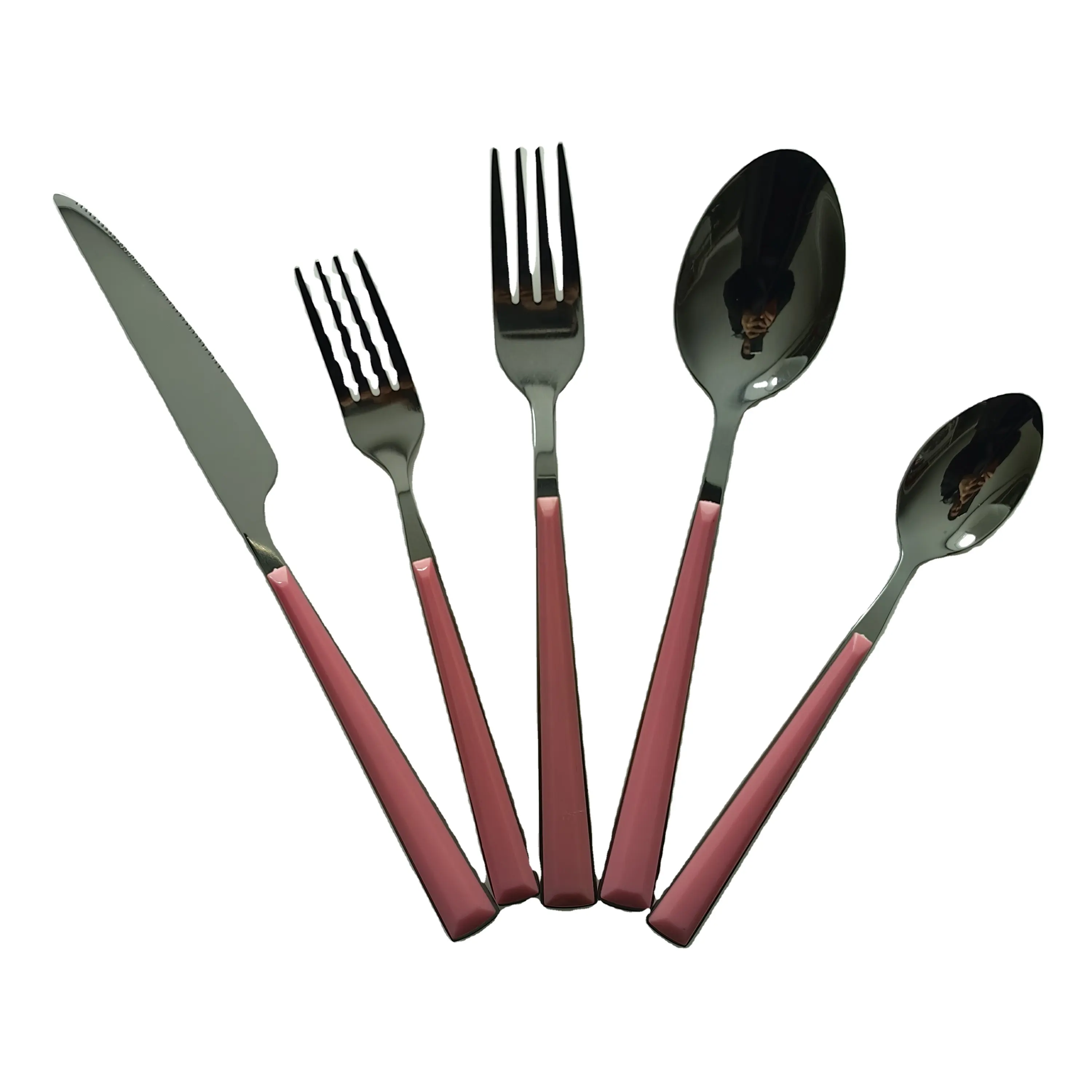Pretty Quality Mirror Tableware Spoon Set18/8 Outdoor Utensils Stainless Steel Cutlery Set Chopsticks Dinnerware Sets With Case