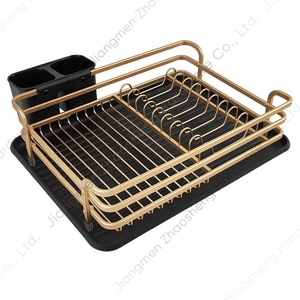 Escurridor de Platos de Aluminio con Bandeja, Secado Rápido, Diseño Cuadrado para Platos, Tazones y Utensilios, Organizador de Encimera de Cocina - Product Image 5