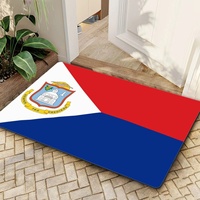 Tapis de sol rectangulaire en caoutchouc imprimé drapeau de Saint-Martin, paillasson antidérapant 40*60 cm pour décoration d'entrée intérieure et extérieure