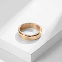 Maßgefertigte PVD 18k Vergoldete Edelstahl-Spinner-Ringe zum Gravieren, Paarringe für Damen und Herren