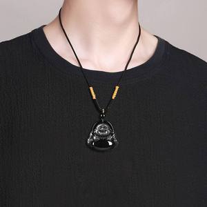 Pendentif Bouddha en Jade Noir Naturel, Design Original UNISEXE, Style Chinois, Cadeau avec Certificat d'Expertise C208 - Product Image 4