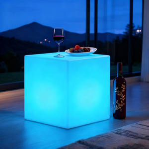 Mesa Cubo LED Iluminada, Silla Cubo LED Grande con Luz, 16 Colores RGB, Asiento Cubo Brillante con Control Remoto <span class=keywords><strong>para</strong></span> Hogar, Patio Exterior, Piscina, Bar, Escenario - Product Image 2