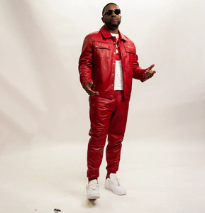 Conjunto de <span class=keywords><strong>2</strong></span> <span class=keywords><strong>piezas</strong></span> informal personalizado al por mayor, traje deportivo para motocicleta, chándal de cuero para hombre - Product Image 1