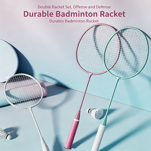 Tournament Badminton Racket, Carbon Fiber Graphite Professional Racket, Lightweight Attack Racket with <b>String</b> for Smash Play - Product Image 4