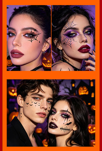 Pegatinas Faciales de Telaraña Gótica para Halloween, Tatuajes Temporales de Dibujos Animados Resistentes al Agua para Niños, Disfraces para Fiestas de Halloween - Product Image 6
