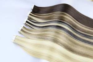 Qingdao <span class=keywords><strong>Alano</strong></span> Venta caliente Balayage Russian Super Double Drawn Tape Ins 100% Raw Virgin Piano Color Tape en extensión de cabello humano - Product Image 6