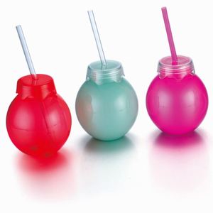 Gobelet de fête en plastique de 12 oz, rouge, bleu, rose, transparent, avec couvercle et paille, en forme d'ampoule ou de boule disco, électroplaqué, pour boissons et jus, idéal pour Noël et les fêtes en extérieur - Product Image 3