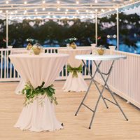Usine En Gros Durable HDPE En Plastique 32in/80*110cm Rond Haut Pliant Table De Cocktail pour Intérieur Extérieur Partie À Manger Bar