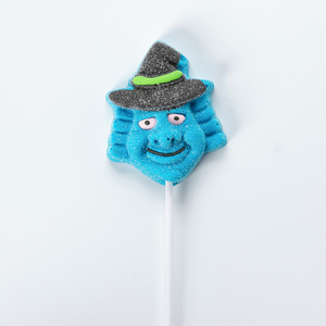 Sucettes en forme de citrouille <span class=keywords><strong>verte</strong></span>, de grande taille, halal, véganes, en forme de sorcière bleue, de fantôme, de monstre, de bonbons en mousse, de barbe à papa, de friandises pour Halloween - Product Image 4