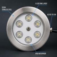 Lumière LED RGB submersible à intensité variable IP68 en acier inoxydable 304, contrôle DMX512, pour fontaine et piscine, CRI80