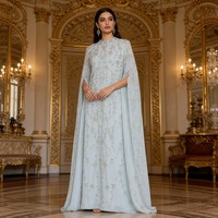 Abaya de Luxe Brodée de Perles et de Paillettes, Robe Kaftan Musulmane de Dubaï, Élégante Robe de Soirée Islamique pour l'Aïd, le Ramadan et les Mariages 2026
