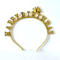 Direct usine, Bandeau-couronne d'anniversaire en plastique avec strass 3D et cristaux, Accessoire capillaire de fête, Accessoire photo pour célébration