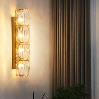 Applique Murale Moderne Personnalisée en Cristal avec Cadre en Acier Inoxydable, Lumière du Jour 6000K, IRC 90 - Décoration Chambre et Couloir