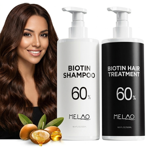 Champú sin sulfatos MELAO 60% Biotina, champú y tratamiento de alta potencia para soluciones de cabello fino, champú con aceite de cebolla. - Product Image 1
