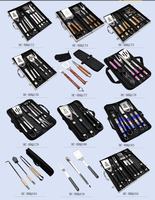 Ensemble d'outils de barbecue en acier inoxydable de 5 Offre Spéciale avec sac de transport, accessoires de barbecue