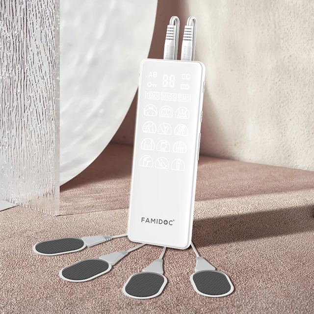 TENS EMS MASSAGE Unit 36 Modes Muscle Stimulator With Heat Function FAMIDOC Model#FDES115