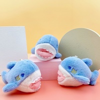 Porte-clés en peluche requin bleu mini mignon personnalisé, prix d'usine, en fausse fourrure de lapin douce et moelleuse, cadeau pour enfants