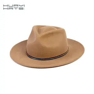 HUAYI HATS classic 100% Australia wool felt baby children fedora hats brown fashion party hats